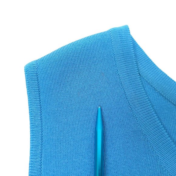 Ming Wang Twin Set Cardigan Tank Top READ Womens Size S Blue Full Zip Sweater - Picture 3 of 16